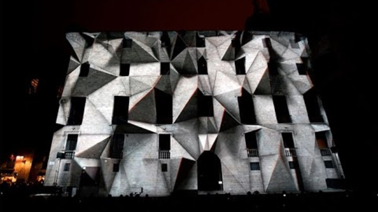 'Axioma' - 3D projection mapping at LLUM BCN Festival 2016 in Barcelona.