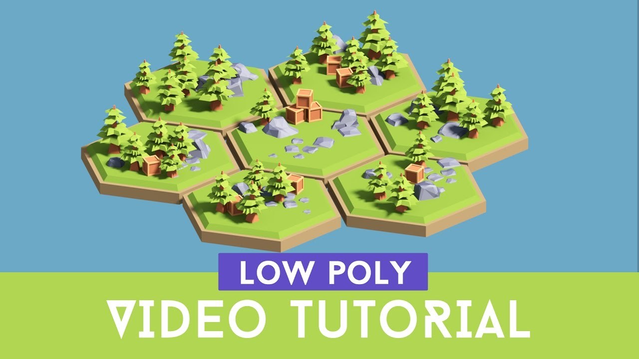 [Tutorial] Creating 3d Low Poly (cartoon) Hexagon Tiles ( Floating islands) models.