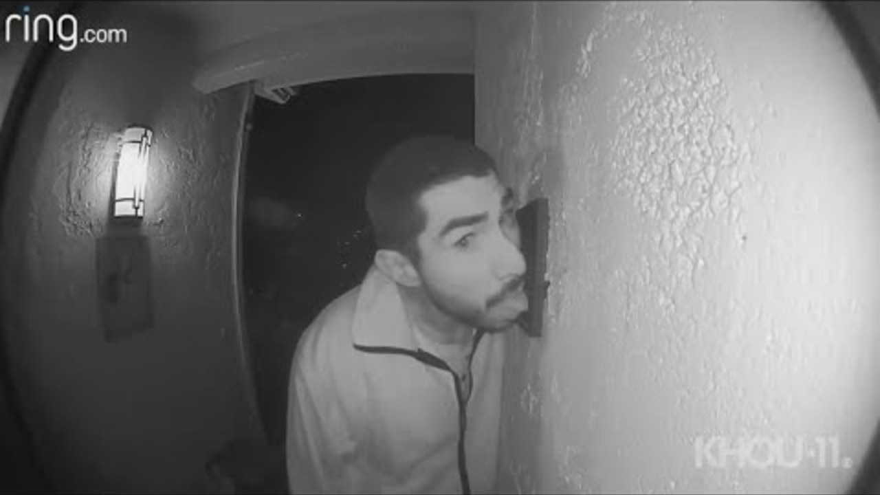 Caught on video: Man licks stranger's doorbell