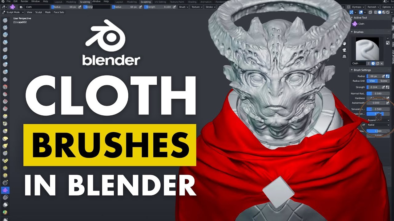 Using Cloth Brushes in Blender to Enhance your Clothing
