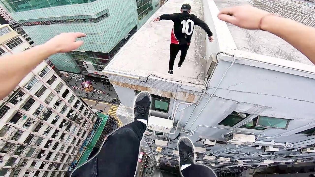 Rooftop POV Escape from Hong Kong security! 🇭🇰