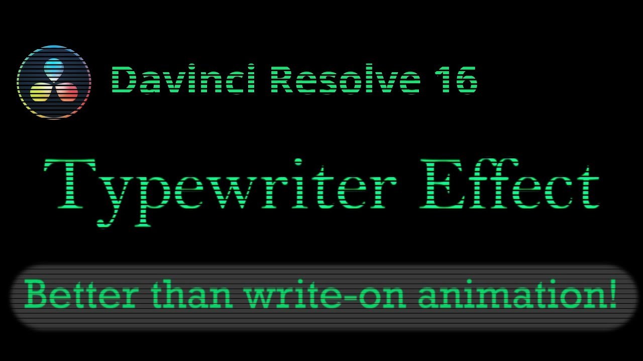 Davinci Resolve 16 Typewriter Effect
