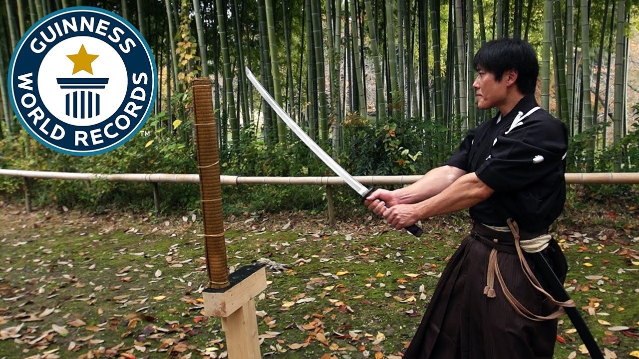 Martial arts master attempts katana world record - Japan Tour