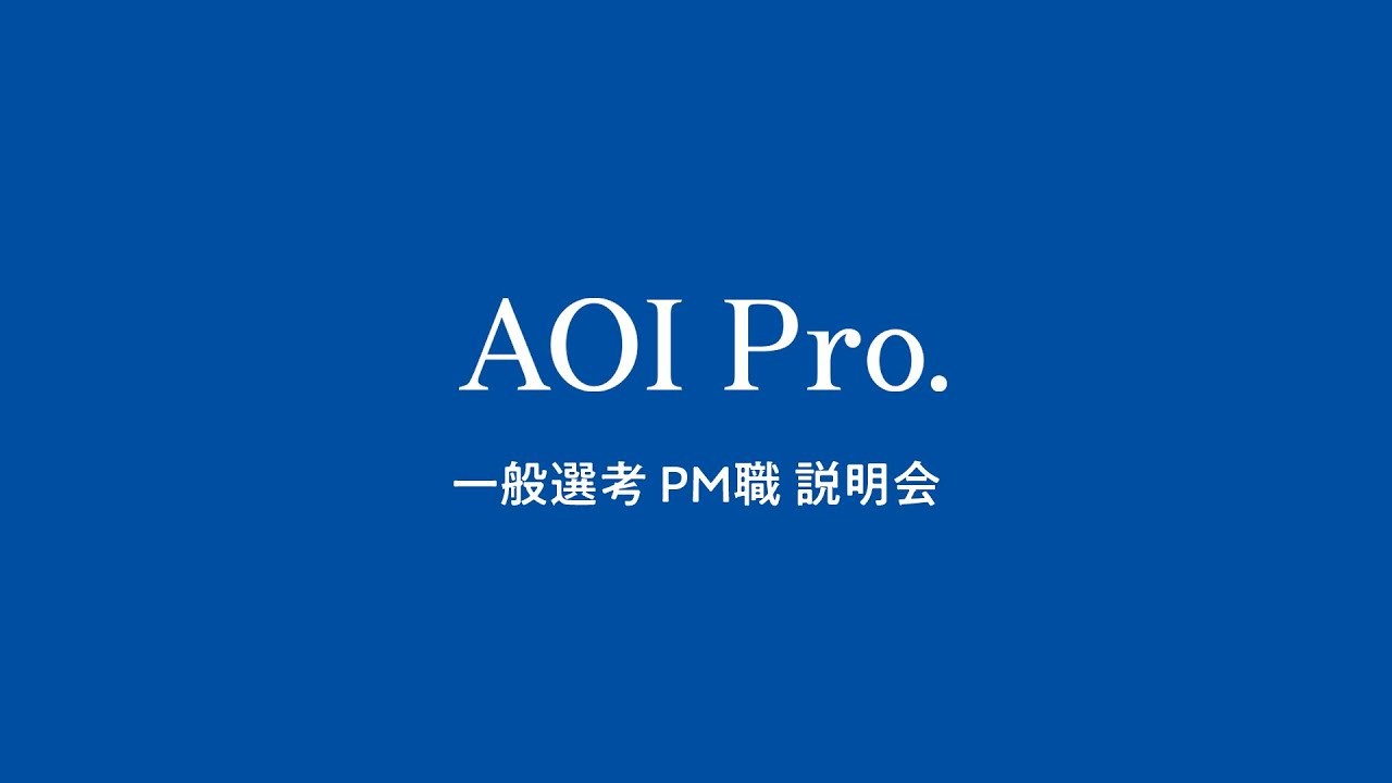 AOI Pro.  一般選考 PM職説明会 20230421