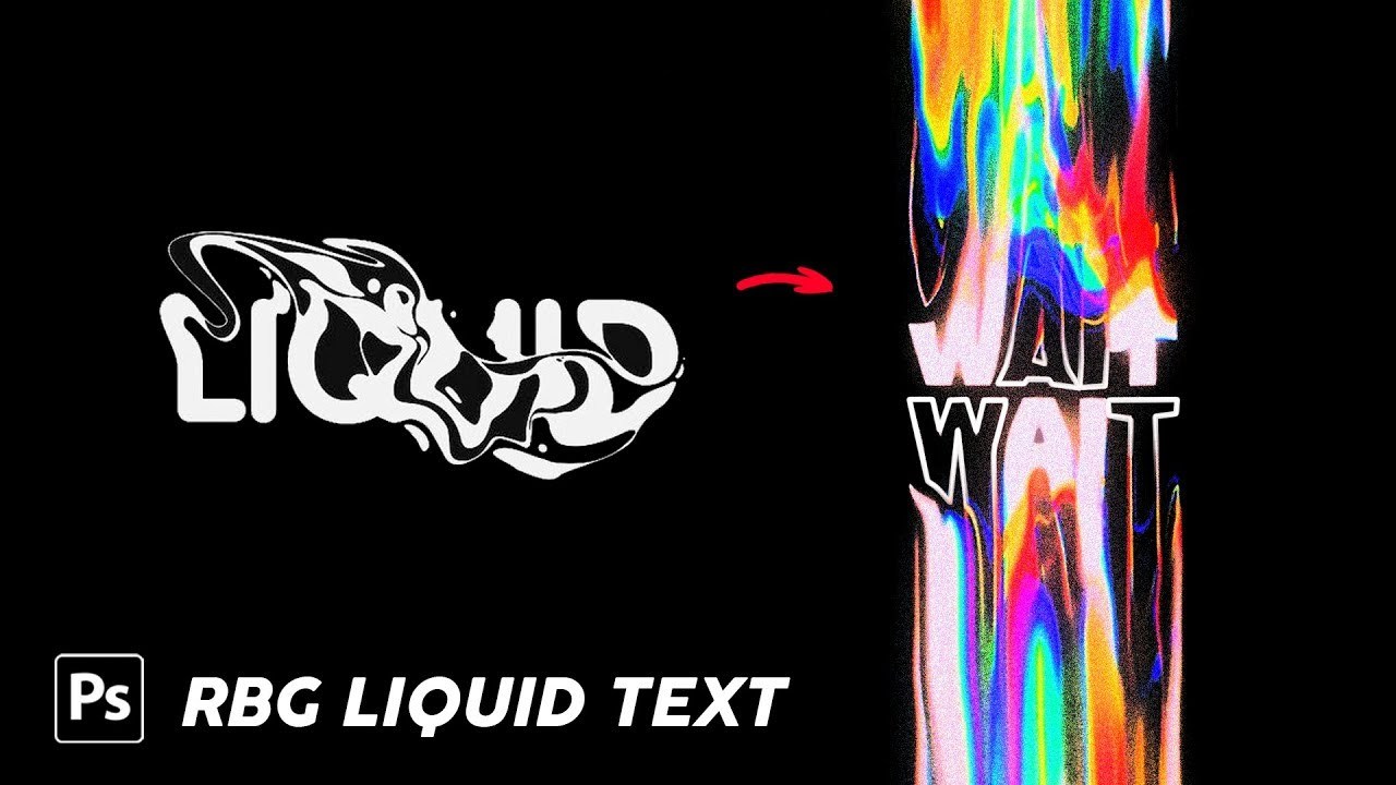 How to create the RGB LIQUID-TEXT EFFECT / Photoshop ( #1 )