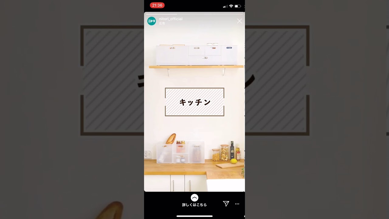 ニトリ instagram ストーリーズ広告 動画マーケティング