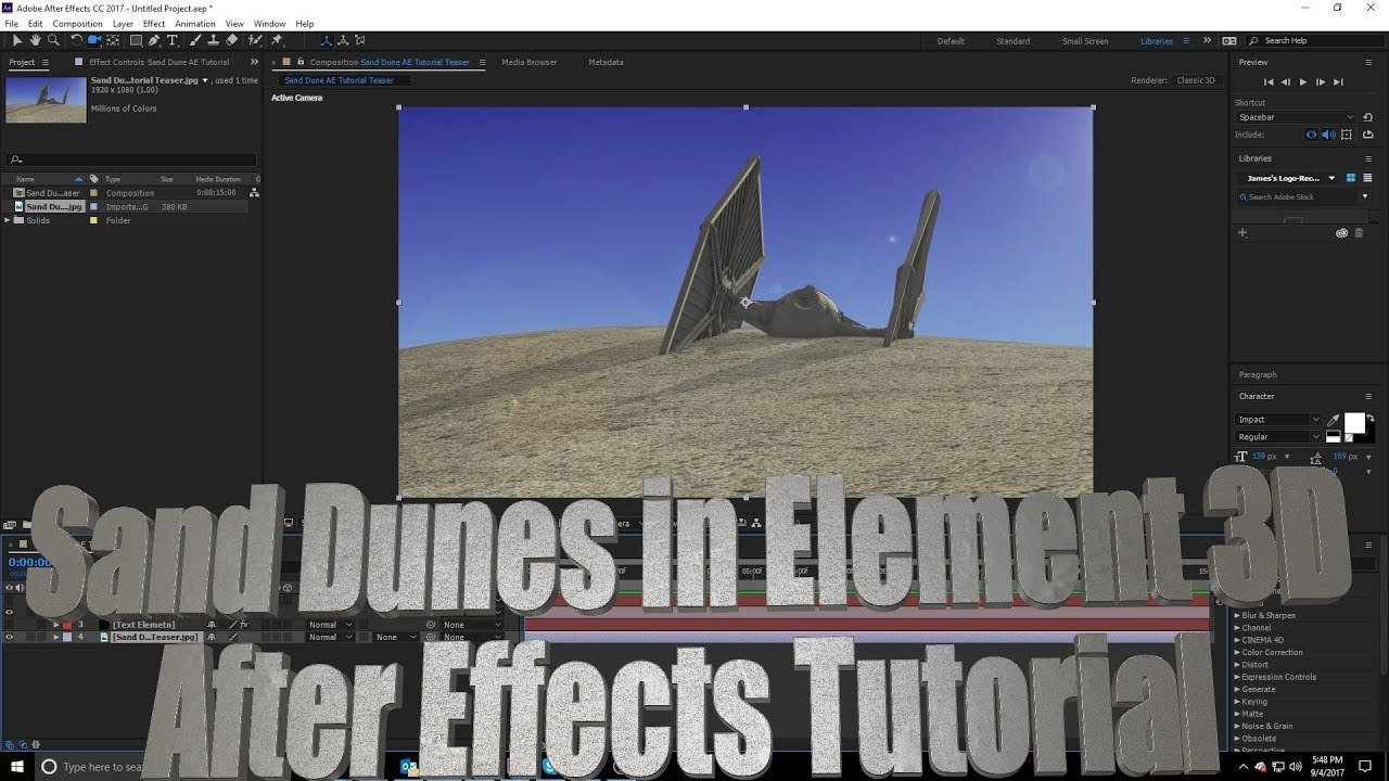 3D Desert Scene in Element 3D