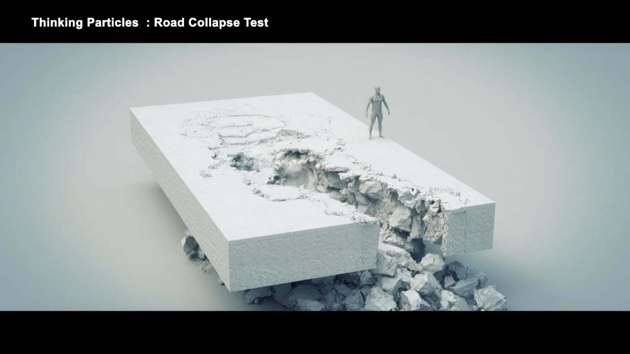 Thinking Particles : Road Collapse Test
