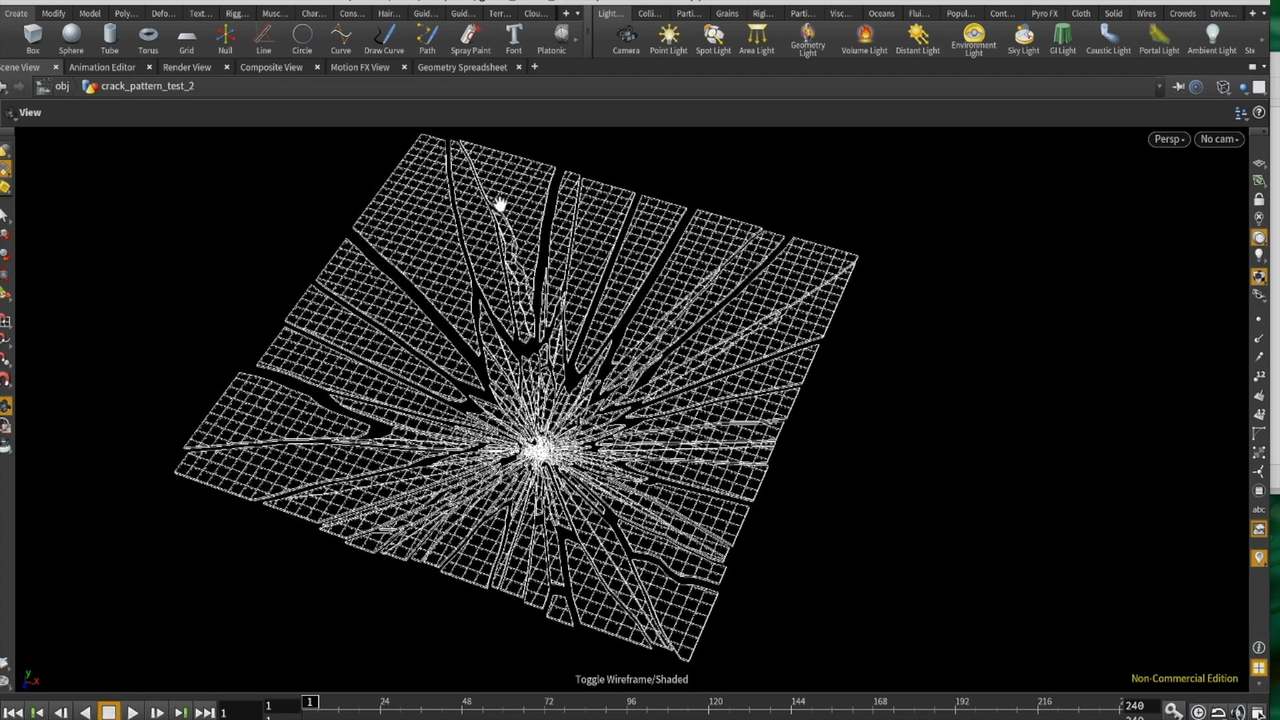How to make glass fracture pattern in Houdini (Using Voronoi fractrue)